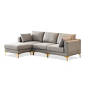 Living Room Furniture Modern Leisure L Shape Couch Grey Fabric