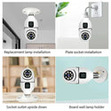 8MP E27 Bulb WIFI Camera Dual Lens Smart Home Surveillance Camera AI Human Tracking Voice Alarm Two-Way Audio Color Night Vision