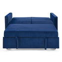 Loveseats Sofa Bed With Pull-Out Bed,Adjsutable Back and Two Arm Pocket,Blue (54.5"x33"x31.5")