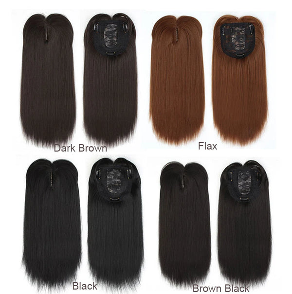 14inch Straight Synthetic Blonde Hair With Bangs for Women Clip-In One-Piece Hair Extension High Temperature Fiber