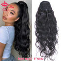 Long Wavy Wrap Around Clip in Ponytail Hair Extension Brazilian Virgin Human Hair Natural Body Wave Pony Tail