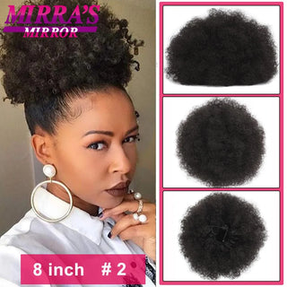 Buy fbbzt01-2 Afro Puff Drawstring Ponytail Extension Synthetic Kinky Curly Ponytail Hair Chignon Dreadlock Buns Afro Puff for Black Women