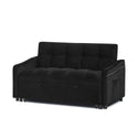 Loveseats Sofa Bed With Pull-Out Bed,Adjsutable Back and Two Arm Pocket,TypeC and USB Charging With Copper Nail,Black (4