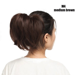 Buy medium-brown BENEHAIR Synthetic Hair Bun Claw Ponytail Clip in Hair Extensions Fake Hair Hairpiece for Women Ponytail Hair Wavy Messy Bun