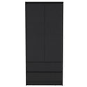 Armoire Closher, Two Drawers -Black