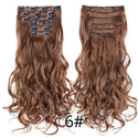 Leeons 16Clips Long Straight Synthetic Clip on Hair Extensions Cheveux Clip Naturel High Temperature Fiber Black Brown Hairpiece