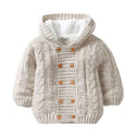 Winter Coat Baby Girl Newborn Warm Jackets Infant Baby Coat Winter Baby Clothing Knitting Baby Jacket Hooded Velvet Baby Clothes