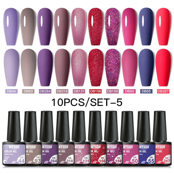 10/12pcs Spring Macaron Nail Gel Polish Set Semi Permanent UV for Manicure Soak Off Gel Nail Polish Kit Varnishes Nail Supplies