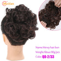 MEIFAN Synthetic Bride Messy Big Hair Bun Curly Chignon With Comb Clips in Hair Tail Cover Ponytail Extension Natural Fake Hair