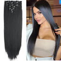 22Inch Long Straight Wavy Hair Extension 7Pcs/Set 16 Clips High Tempreture Synthetic Hairpiece Clip in Hair Extensions