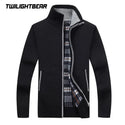 Winter Men's Fleece Sweater 4XL Cashmere Zipper Wool Cardigan Warm Sweater Coat Men Clothing Knitted Coats Homme AG1383