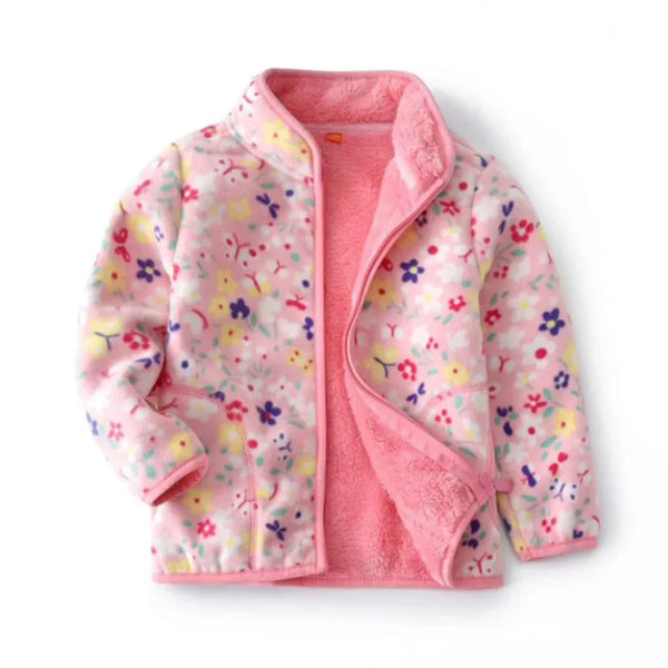 Jumping Meters New Girls Outwears Fleece for Winter Autumn Baby Jackets Coats Flowers Kids Girls Jacket