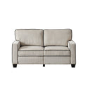 Living Room Sofa Loveseat With Storage Beige Corduroy