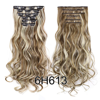 Buy 6h613 Alileader Synthetic Hair 16 Clip in Hair Extension Clip for Women 6Pcs/Set Hair Extension Clip in Ombre Fake Hairpiece Long Wavy