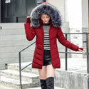 2021 Artificial Raccoon Fur Collar Winter Jacket Women Winter and Autumn Wear High Quality Parkas Outwear Women Long Coats