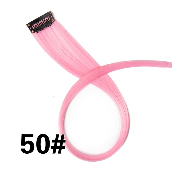 Alileader Clip on Hair Extension 57Color Ombre Straight Hair Extension Clip in Hairpieces High Temperature Faber Hair Pieces