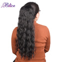 Blice Synthetic 20-24inch Curly Ponytail Hairpiece Pure Color Alita Heat Resistant Hair Extensions With Two Plastic Combs