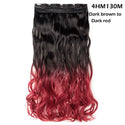 S-Noilite Synthetic 47Color 24Inch Long Wavy Women Clip in One Piece Hair Extensions Black Brown Fake Clip Hairpiece for Women