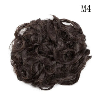 Buy medium-brown HAIRRO LARGE Comb Clip in Curly Hair Extension Synthetic Hair Pieces Chignon Women Updo Cover Hairpiece Extension Hair Bun