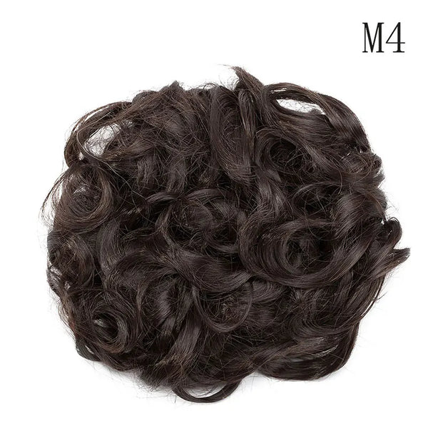 HAIRRO LARGE Comb Clip in Curly Hair Extension Synthetic Hair Pieces Chignon Women Updo Cover Hairpiece Extension Hair Bun