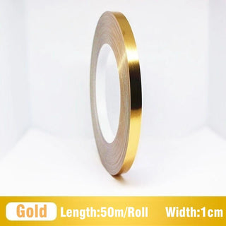 Buy 1cm-gold 50M Self-Adhesive Tile Sticker Tape Gold Silver Floor Waterproof Wall Gap Sealing Strip Tile Beauty Seam Sticker Home Decoration