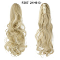 SHANGZI Ponytail Extensions Synthetic Claw Clip on Blonde Ponytail Wig Pony Tail Long Curly Hair Women Hairpiece 18-22 Inch