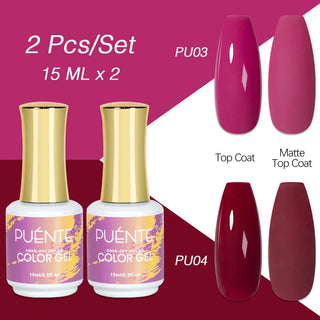 Buy 15ml-color-gel-03-04 15ML Base Gel Top Coat Set UV Gel Nail Polish Kit Nail Art Manicure Soak Off Function UV Nail Varnish Long Lasting Nail Gel