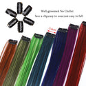 Lupu Synthetic Rainbow Highlighted Hair Girl One Chip in Hair Extension Hairpin Long Straight Hair Clip for Hair False Hair