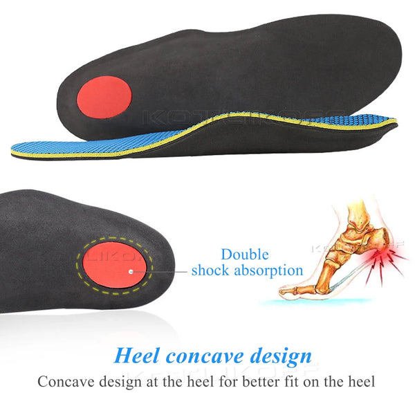 High Quality Severe Flat Feet Insoles Orthotic Arch Support Foot Massage Inserts Orthopedic Shoes Insoles Heel Pain  Men Woman