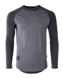 ZIMEGO Mens Athletic Fit Baseball Retro Contrast Long Sleeve Raglan T-Shirt