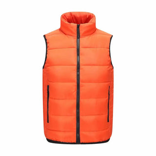 Buy orange DIY Logo  Jackets Coats New Autumn Winter Ultra Light Sleeveless Jackets Coats Portable Casual Waistcoat Bodywarmers Men Grils