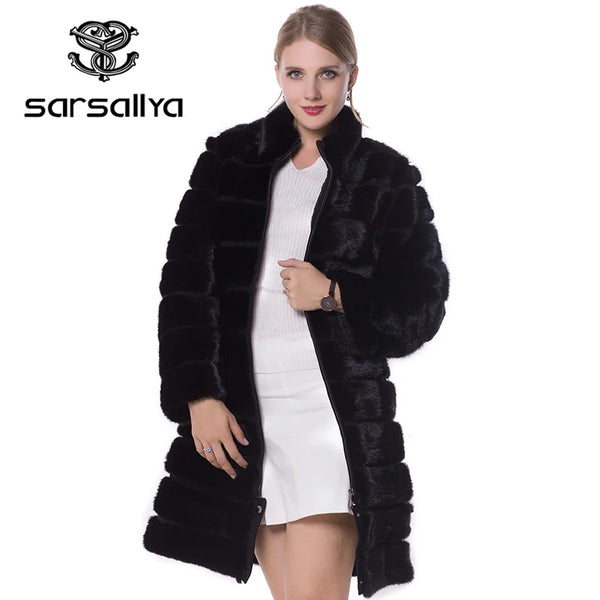 Mink Coats Women Real Genuine Mink Fur Coats for Women 2022 Winter Jackets Black Long Plus Size Real Mink Fur Women Clothes