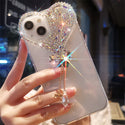 Bling Heart Woman Phone Cases for IPhone 15 Pro Max 14 13 12 Mini 11 XS XR X Plus Coques Camera Protection Cover Glitter Fundas