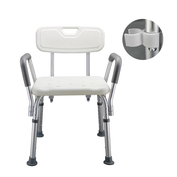 Bathroom Safety Anti-Slip Shower Chair for Elderly Pregnant Disabled Bathroom Shower Bench Adjustable Height Shower Tub Stool