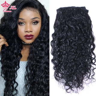 Clip in Human Hair Extensions Water Wave 120g/Set 8pcs/Set Natural  Color Real Virgin Human Hair Queen Hair Official Store