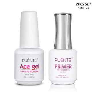 Buy ace-gel-primer 15ML Base Gel Top Coat Set UV Gel Nail Polish Kit Nail Art Manicure Soak Off Function UV Nail Varnish Long Lasting Nail Gel