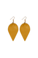 Teardrop Shape Genuine Leather Earrings