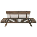 Outdoor Adjustable Patio Wooden Daybed Sofa Chaise Lounge With Cushions for Small Places, Brown Finish+Beige Cushion