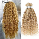 Highlight Water Wave Bundles P27/613  Human Hair Bundles 8 -30 Inch Wet and Wavy Ombre Honey Blonde Deep Curly Hair  1 3 4 Pcs