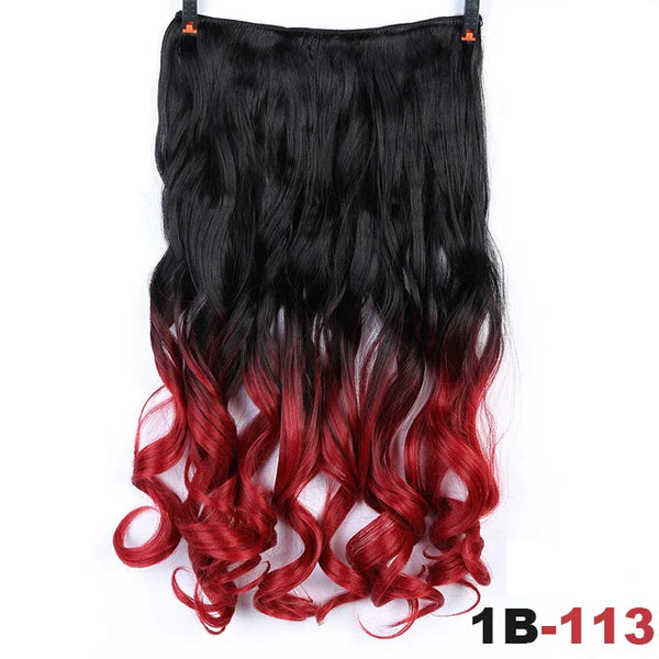 XUANGUANG Long Synthetic Hair 5 Clips in Hair Extension Heat Resistant Hairpiece Natural Wavy Hair Piece