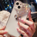 Bling Heart Woman Phone Cases for IPhone 15 Pro Max 14 13 12 Mini 11 XS XR X Plus Coques Camera Protection Cover Glitter Fundas