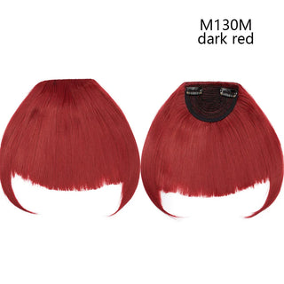 Buy dark-red HAIRRO Short Synthetic Bangs Heat Resistant Hairpieces Hair Women Natural Short Fake Hair Bangs Hair Clips for Extensions Black