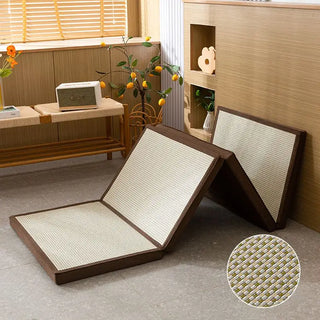 Buy f Foldable Rattan Mat, Comfortable Tatami Mattress, Yoga Sleeping Floor Mat, Foldable Tatami Flooring, 4.5cmThick Japanese Bedding