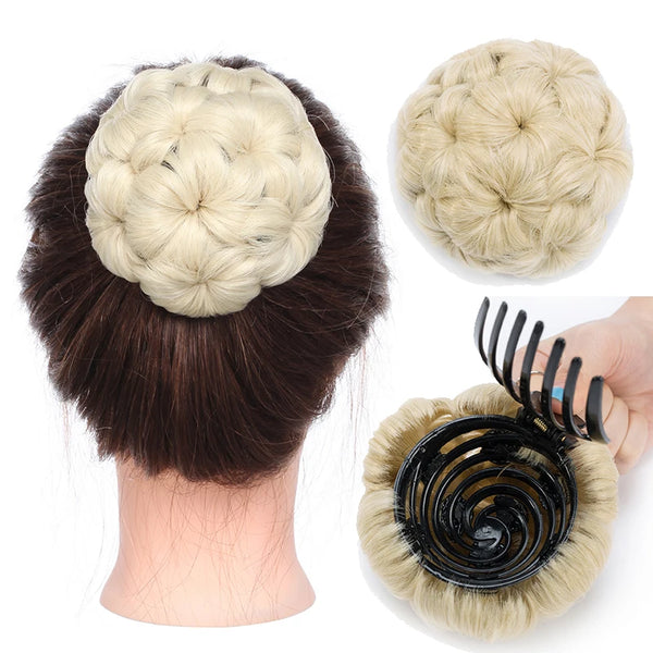 BENEHAIR 65g Curly Chignon Clip in Hair Extension Donut Chignon Hair Bun Hairpiece for Women Synthetic High Temperature Hair