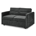 Loveseats Sofa Bed With Pull-Out Bed,Adjsutable Back and Two Arm Pocket,Black (54.5"x33"x31.5")