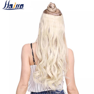 HAIRRO 5 Clips Synthetic Hair Long Straight Clip in Hair Extensions False Hair Black Hair Pieces for Women False Wavy Hairpiece