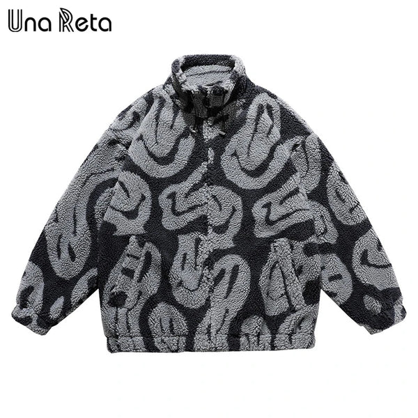 Una Reta M-Xxl Winter Men Coat New Casual Lamb Wool Parka Coat Streetwear Loose Men Clothing Grain Fleece Men's Jacket Coat