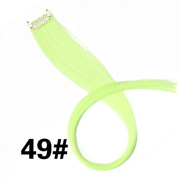 Alileader Clip on Hair Extension 57Color Ombre Straight Hair Extension Clip in Hairpieces High Temperature Faber Hair Pieces