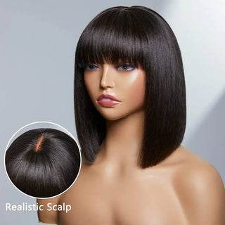 Glueless Wigs With Elastic Band Dyeable and Bleach Burmese Hair Short Wigs. KBL Wholesale Kinky Straight Wig