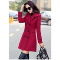 UHYTGF Coat Woman Autumn Winter 2023 Wool Coats for Women Overcoat Double-Breasted Woolen Jackets for Women Outerwear M-3xl 124